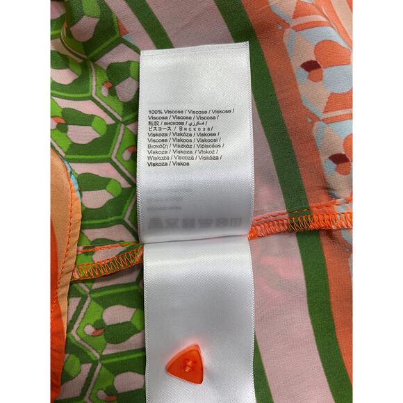 Farm Rio 'Cashew' Green Viscose Mix Long Sleeve Shirt Size XS - Picture 5 of 5